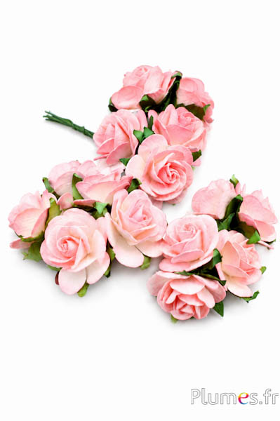 Strauß mit 5 Papierblumen - Ø 7 cm - rosa